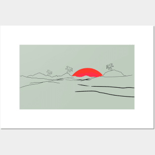 Sunset on the beach (for light colour backgrounds) Posters and Art